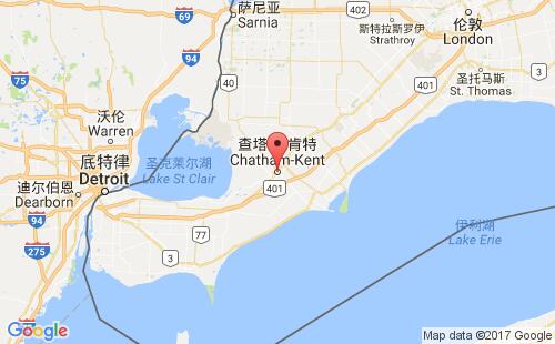 查塔姆港港口位置