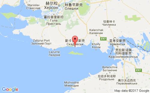 斯卡多夫斯克港港口位置
