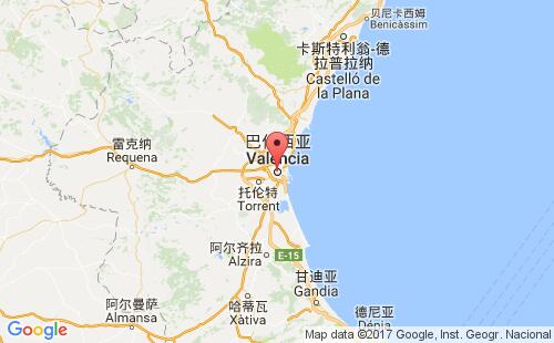 瓦伦西亚港港口位置