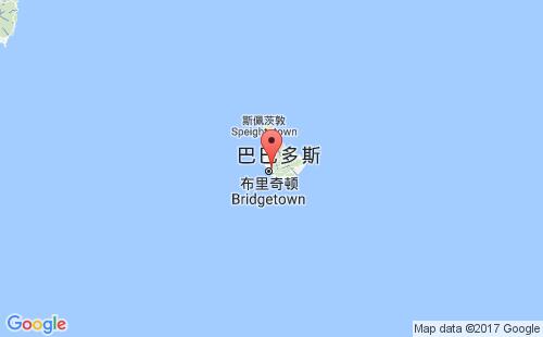 布里奇敦港港口位置