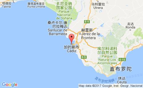 加的斯港港口位置