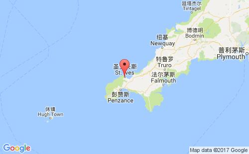 圣艾夫斯港港口位置