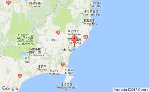 吉斯珀恩港港口位置