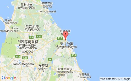 亭可马里港港口位置