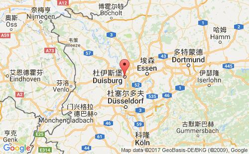杜伊斯堡港港口位置