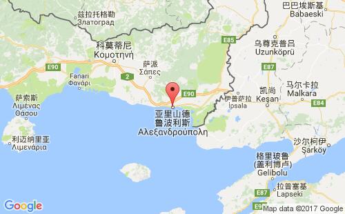 亚历山德鲁波利斯港港口位置