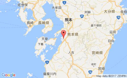 八代港港口位置