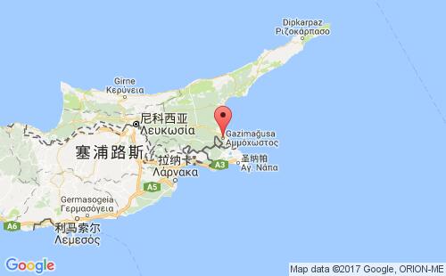 法马古斯塔港港口位置