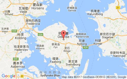 欧登塞港港口位置