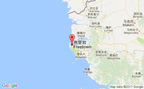 弗里敦港港口位置