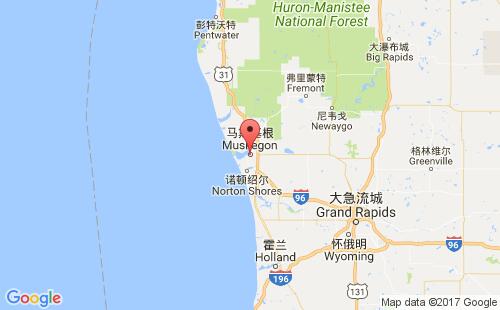 马斯基根港港口位置