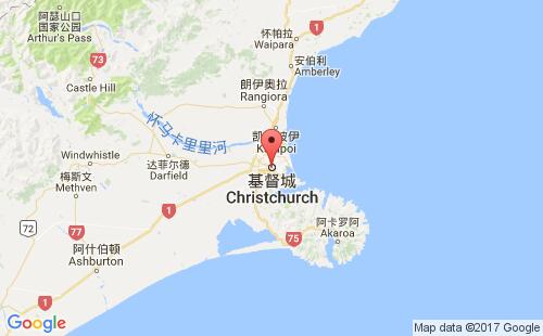 克赖斯特彻奇(基督城)港港口位置