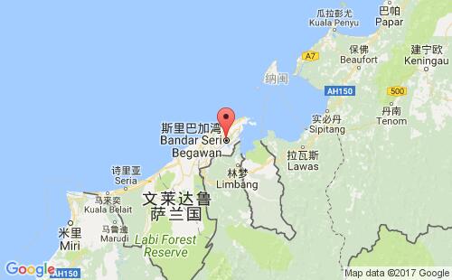 斯里巴加湾港港港口位置