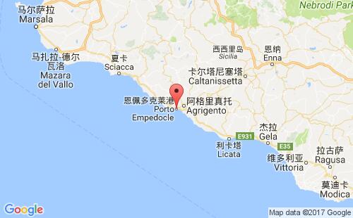 恩佩多克莱港港港口位置