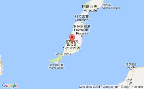 富埃特文图拉岛港港口位置