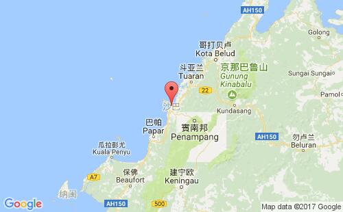 哥打基纳巴卢港港口位置