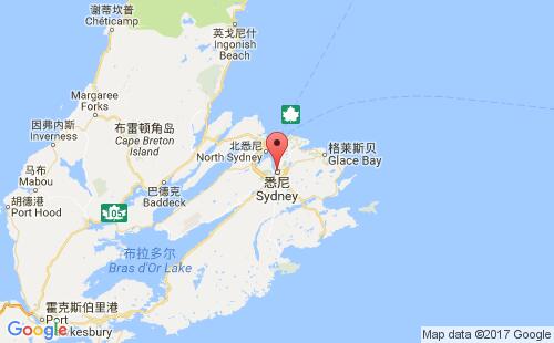 西德尼港港口位置