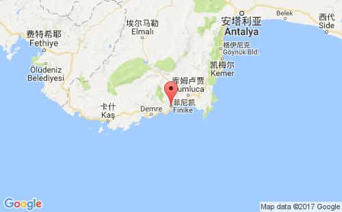 菲尼凯港港口位置