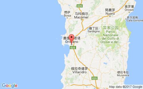 奥里斯塔诺港港口位置