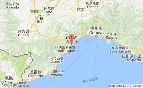 萨沃纳港港口位置