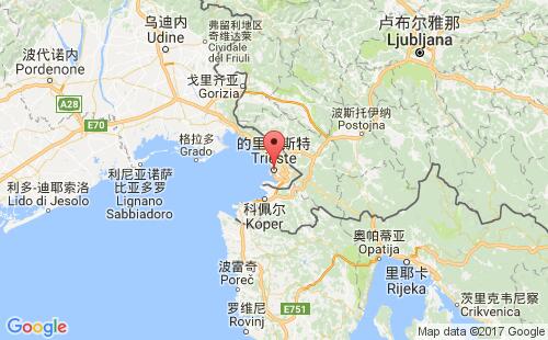 的里雅斯特港港口位置