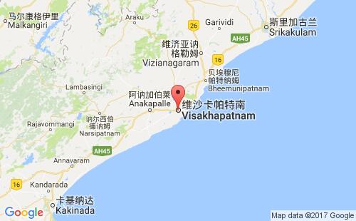 维沙卡帕特南港港口位置