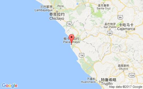 帕卡斯马约港港口位置