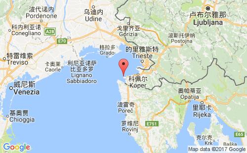 皮兰港港口位置