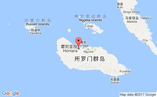 霍尼亚拉港港口位置