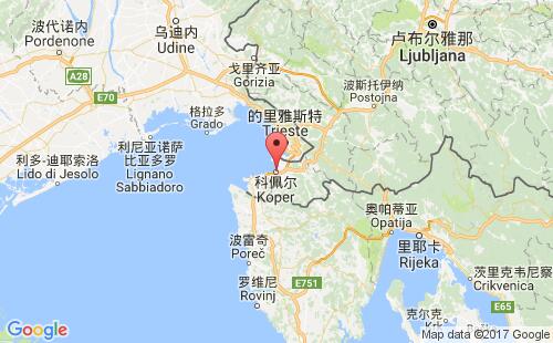 科佩尔港港口位置