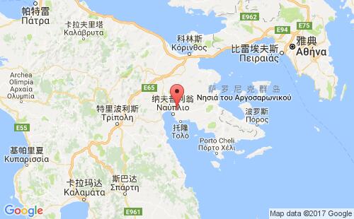 纳夫普利亚港港口位置
