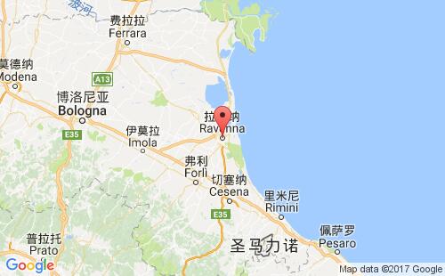拉文纳港港口位置
