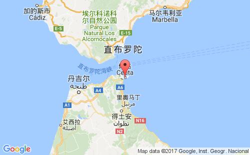 休达港港口位置