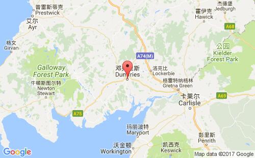 邓弗里斯港港口位置