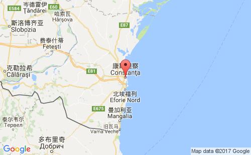 康斯坦萨港港口位置
