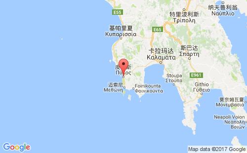 皮洛斯港港口位置