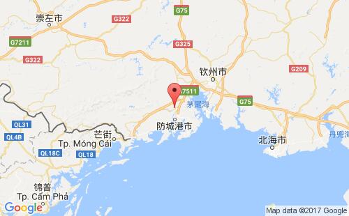 防城港港口位置