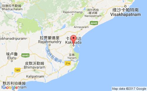 卡基纳达港港口位置