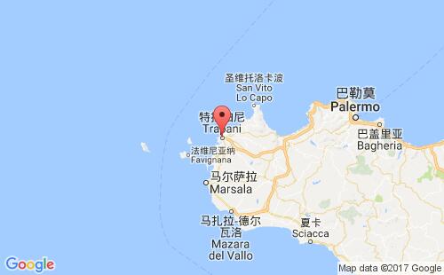 特拉帕尼港港口位置