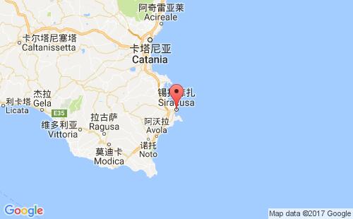 锡拉库萨港港口位置