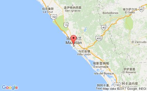 马萨特兰港港口位置