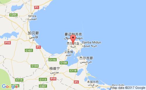 杰尔巴岛港港口位置
