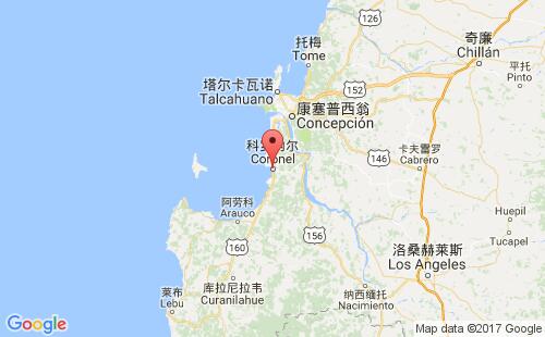 科罗内尔港港口位置