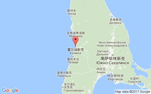 霍尔姆斯克港港口位置
