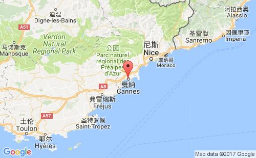 戛纳港港口位置