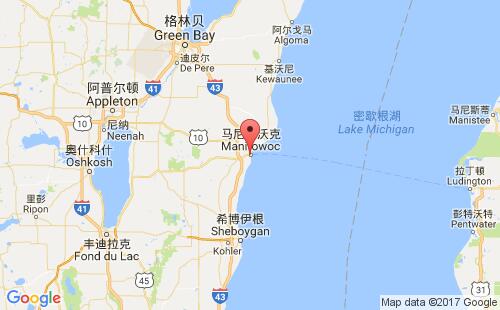 马尼托沃克港港口位置