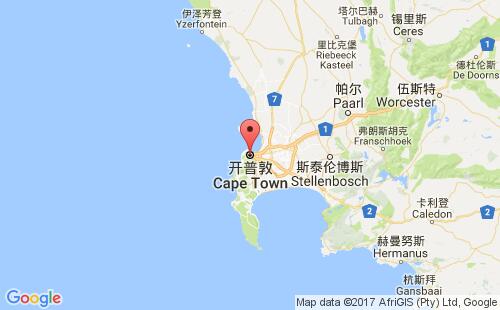 开普敦港港口位置
