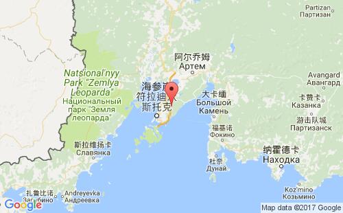 符拉迪沃斯托克(海参崴)港港口位置