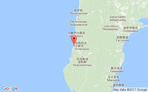 乌格里哥斯克港港口位置