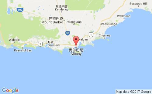 奥尔巴尼港港口位置